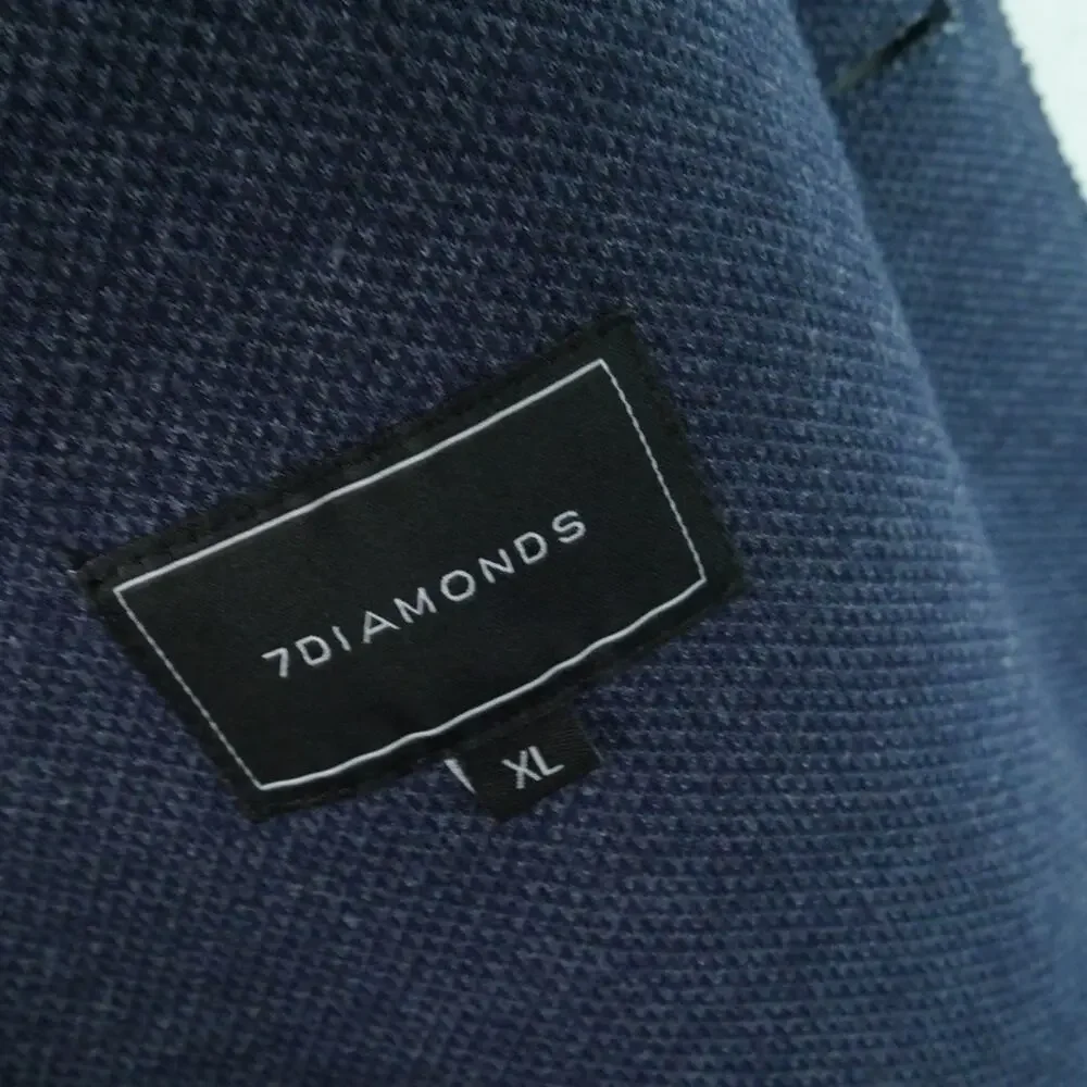 7 Diamonds Bronk Blazer Unstructured Jacket Sport Coat XL Blue Knit Cotton Blend